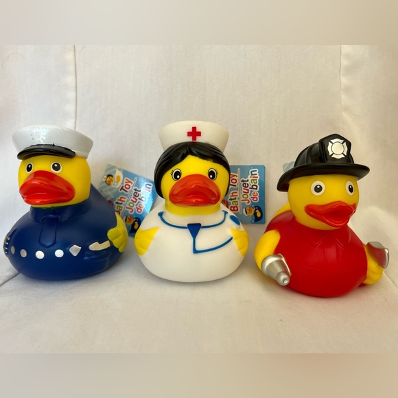 Rubber Ducks Police Fire Nurse set of Three NWT - Picture 8 of 8
